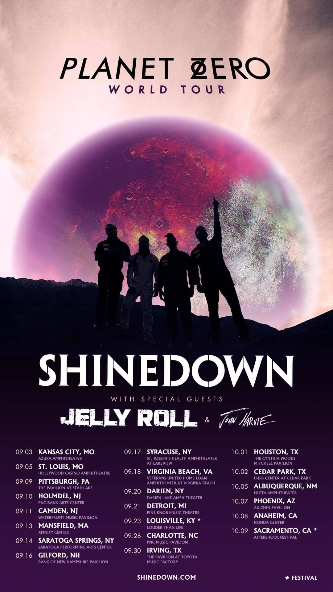 shinedown setlist for planet zero tour